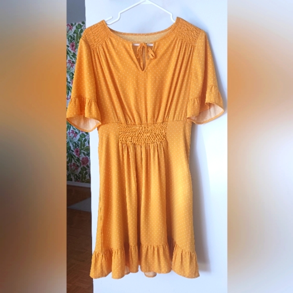 Reitman's Yellow Polka-dot Summer Dress